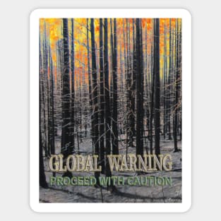 Global warming forest fire warning sticker Sticker